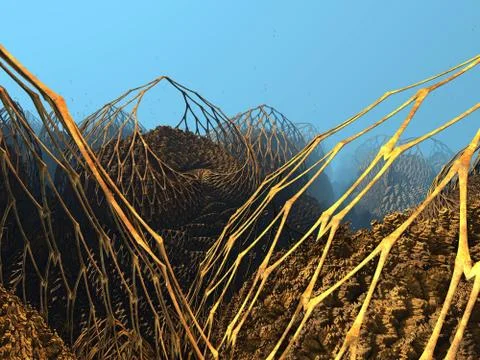 Computer rendered virtual scenery Illustrazione stock