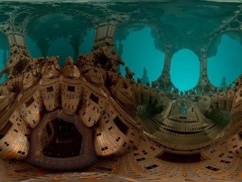 Computer rendered virtual scenery Illustrazione stock