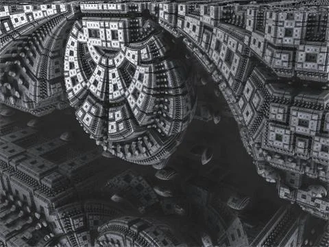 Computer rendered virtual scenery Stock Illustration