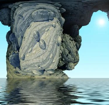 Computer rendered virtual scenery Illustrazione stock