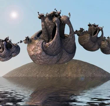 Computer rendered virtual scenery 스톡 일러스트