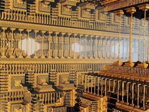 Computer rendered virtual scenery Stock Illustration