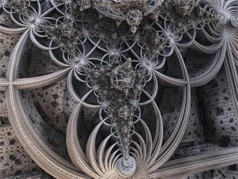 Computer rendered virtual scenery Illustrazione stock