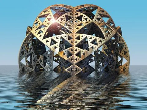 Computer rendered virtual scenery Illustrazione stock