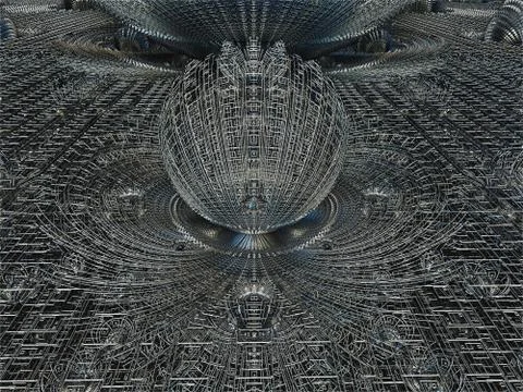 Computer rendered virtual scenery Illustrazione stock