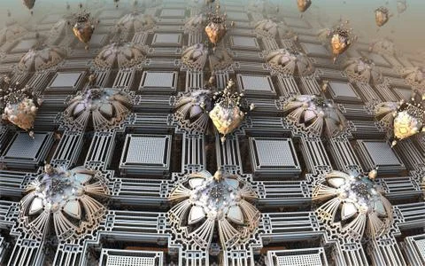 Computer rendered virtual scenery 스톡 일러스트