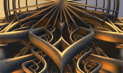 Computer rendered virtual scenery Stock Illustration