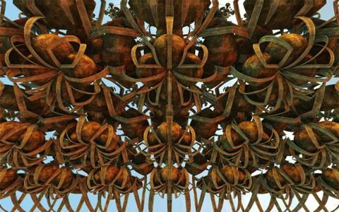 Computer rendered virtual scenery Illustrazione stock