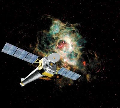 This is a computer rendering of the fully developed Chandra X-ray Observato.. Stock Photos