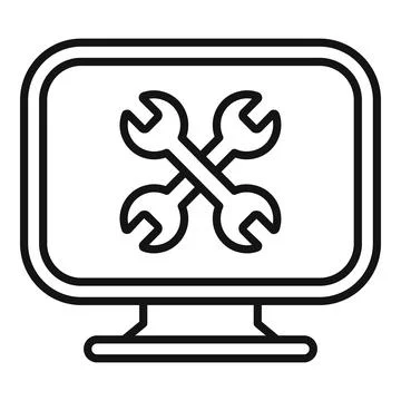 Computer repair and maintenance icon Stock Illustration