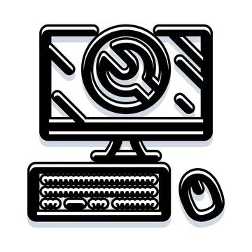 Computer repair and technical support service concept Stock Illustration