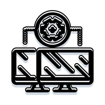 Computer repair and technical support analyzing system Stock Illustration