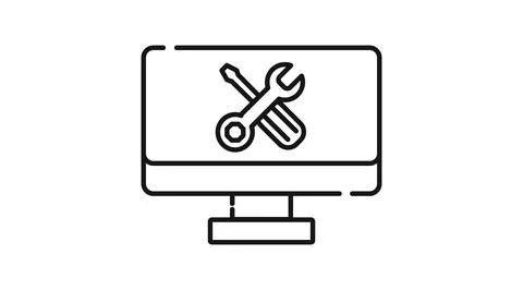 Computer repair and technical support icon 스톡 일러스트