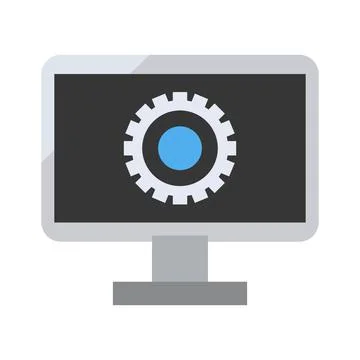 Computer repair flat clipart vector illustration Stock Illustration