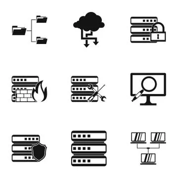 Computer repair icons set, simple style Stock Illustration