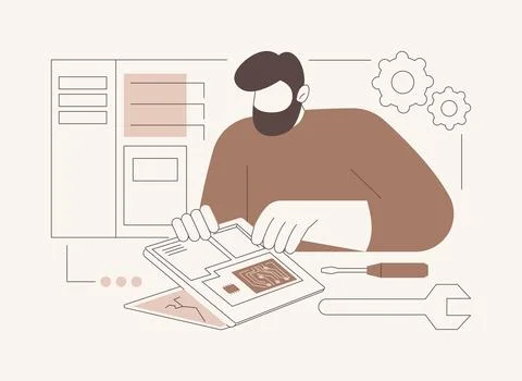 Computer repair isolated cartoon vector illustrations. Stock Illustration