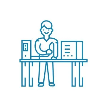 Computer repair linear icon concept. Computer repair line vector sign, symbol Stock Illustration