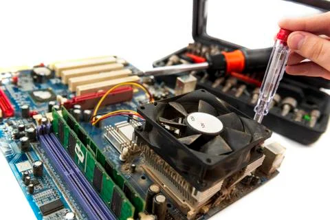 Computer repair process Stock Photos