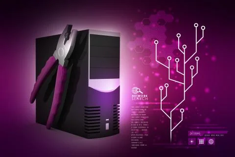 Computer repair service concept Stock Illustration