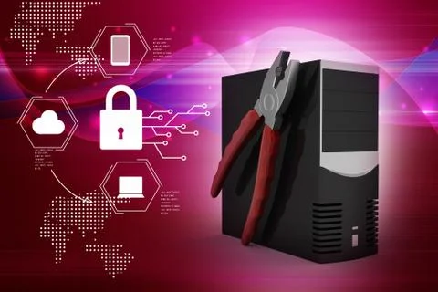Computer repair service concept Stock Illustration