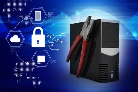 Computer repair service concept Stock Illustration