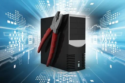 Computer repair service concept Stock Illustration