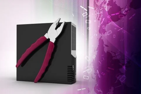 Computer repair service concept Stock Illustration