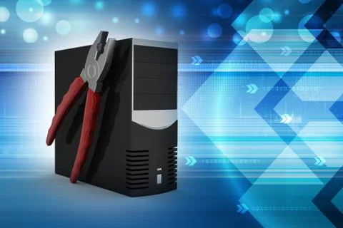 Computer repair service concept Stock Illustration