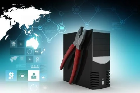 Computer repair service concept Stockillustratie