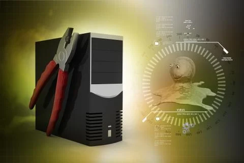 Computer repair service concept Stock Illustration