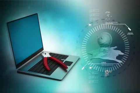 Computer repair service concept Stock Illustration