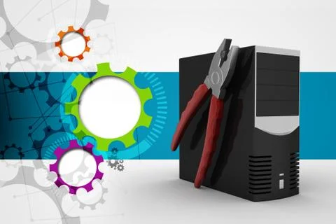 Computer repair service concept Stock Illustration