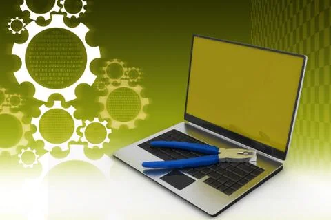 Computer repair service concept Stockillustratie