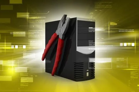 Computer repair service concept Stock Illustration