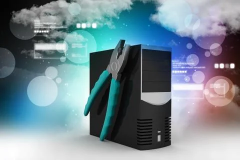 Computer repair service concept Stockillustratie