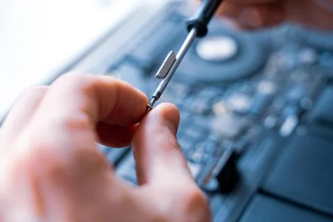 Computer repair services. Maintenance engineer support. Pc technician service Stock Photos