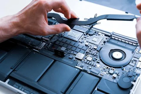 Computer repair services. Maintenance engineer support. Pc technician service Stock Photos