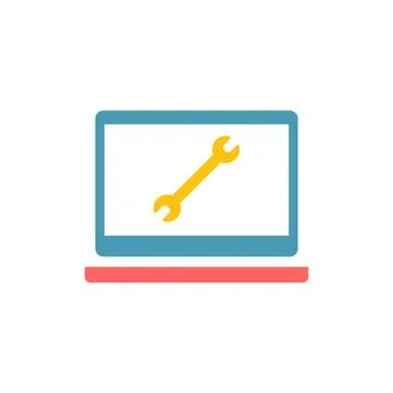 Computer repair vector icon logo design Stock Illustration