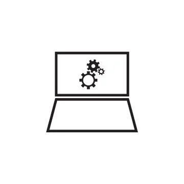 Computer repair vector icon logo design Stock Illustration