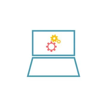 Computer repair vector icon logo design Stock Illustration