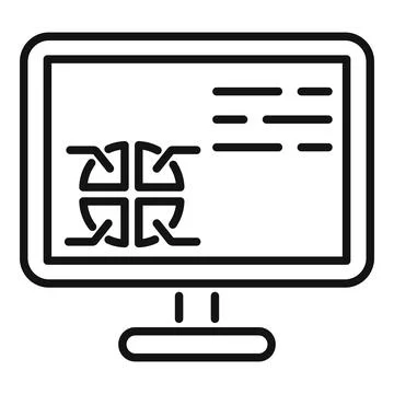 Computer report icon outline vector. Business analysis Stock Illustration