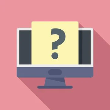 Computer request icon flat . Online form Stock Illustration