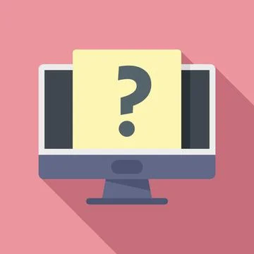 Computer request icon flat vector. Online form イラスト素材