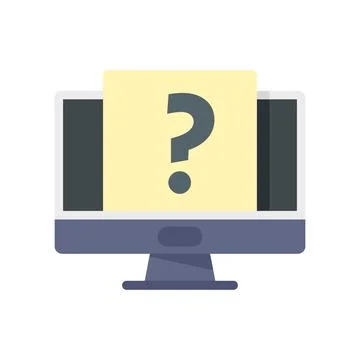Computer request icon flat vector. Online form Stock Illustration