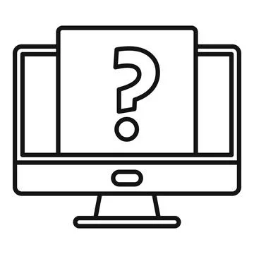 Computer request icon outline . Online form Stock Illustration