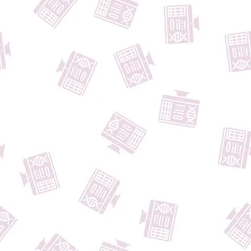 Computer research genetic molecule glyph seamless pattern Stock Illustration