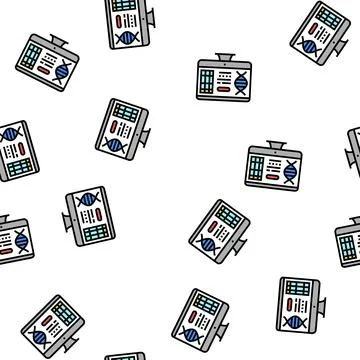 Computer research genetic molecule vector seamless pattern Stock Illustration