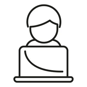 Computer research icon outline vector. Business digital Illustrazione stock