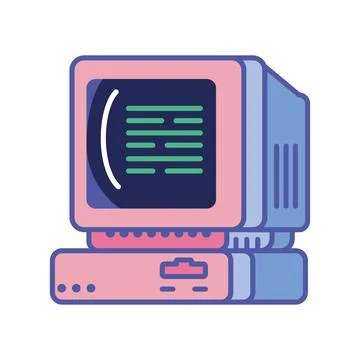 Computer retro tech イラスト素材