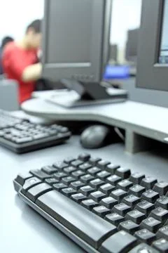 Computer room and student studying Foto stock